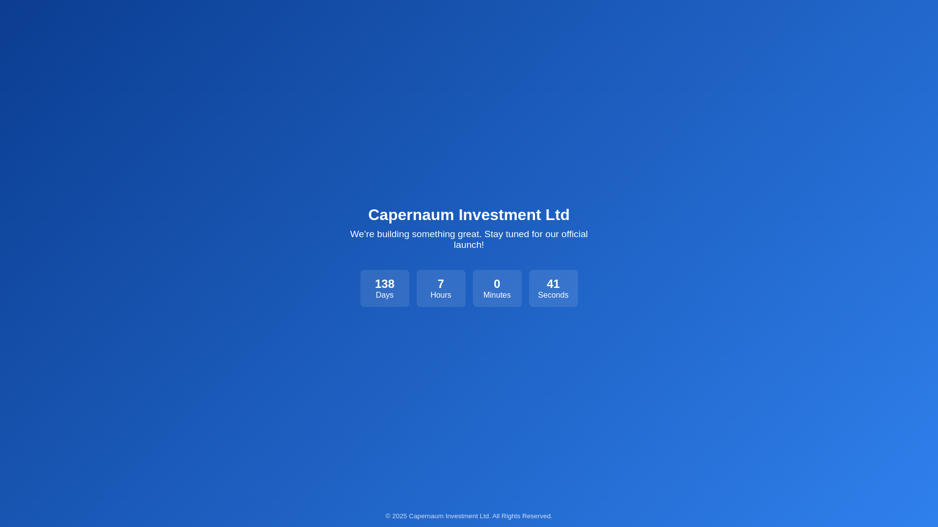 website screenshot of https://capernauminvestmentltd.com/