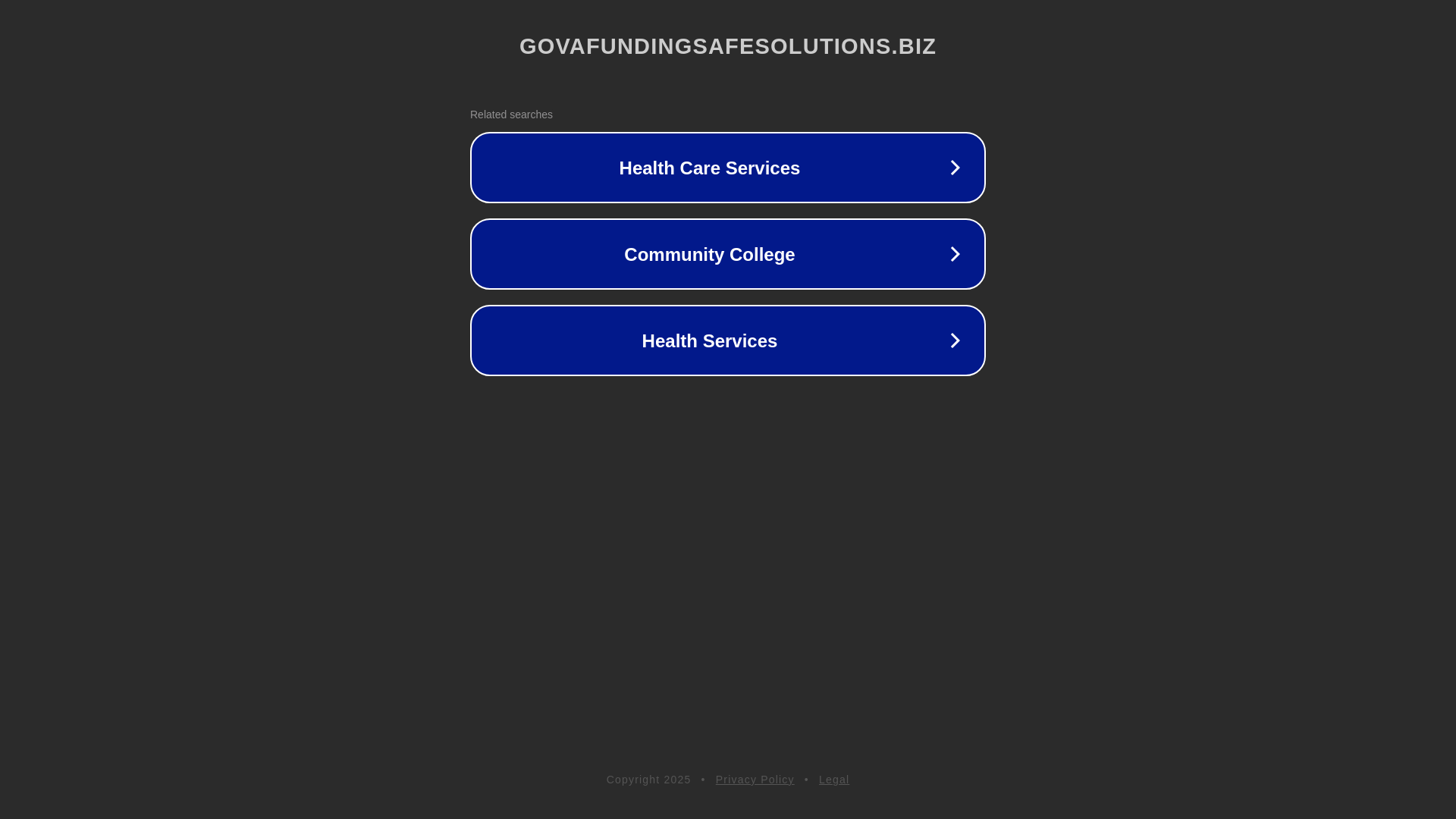 website screenshot of https://govafundingsafesolutions.biz/