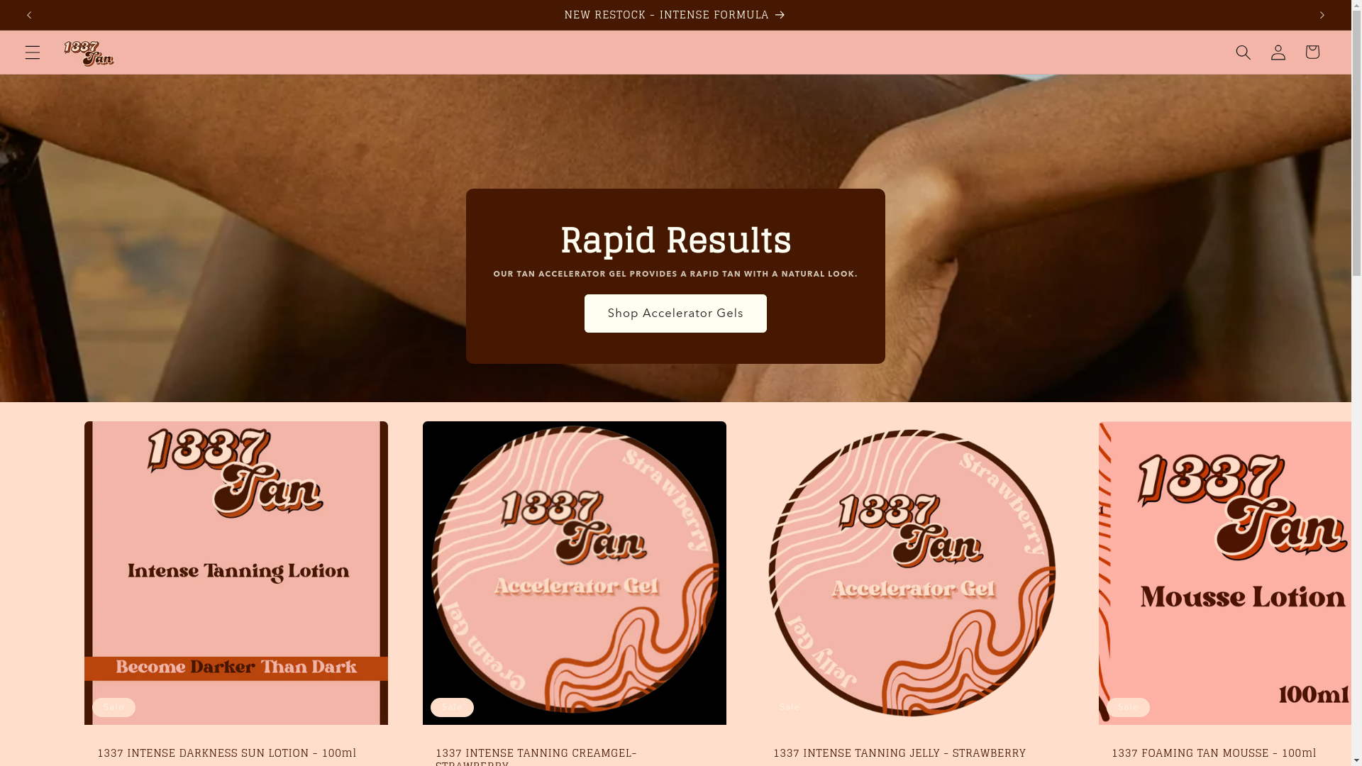 website screenshot of https://1337tan.co.uk/