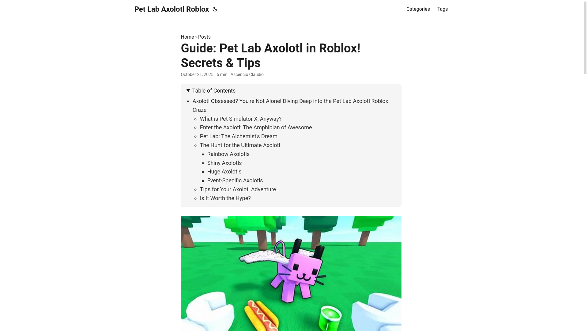 website screenshot of https://pet-lab-axolotl-roblox.pages.dev/