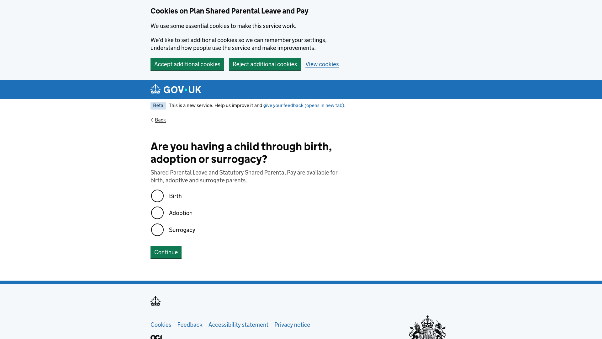 website screenshot of https://planner.spl.prod.uktrade.digital