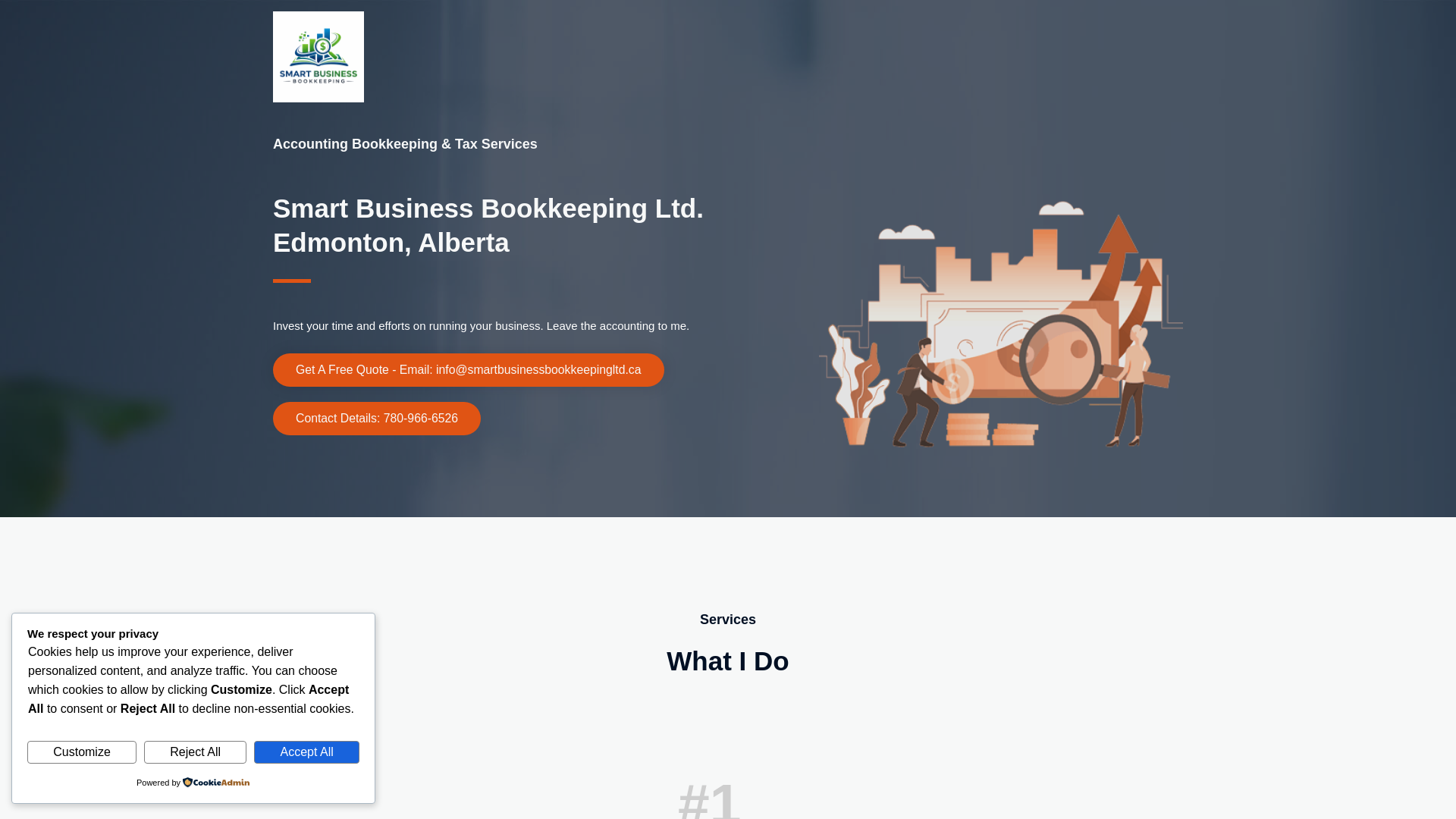 website screenshot of https://smartbusinessbookkeepingltd.ca