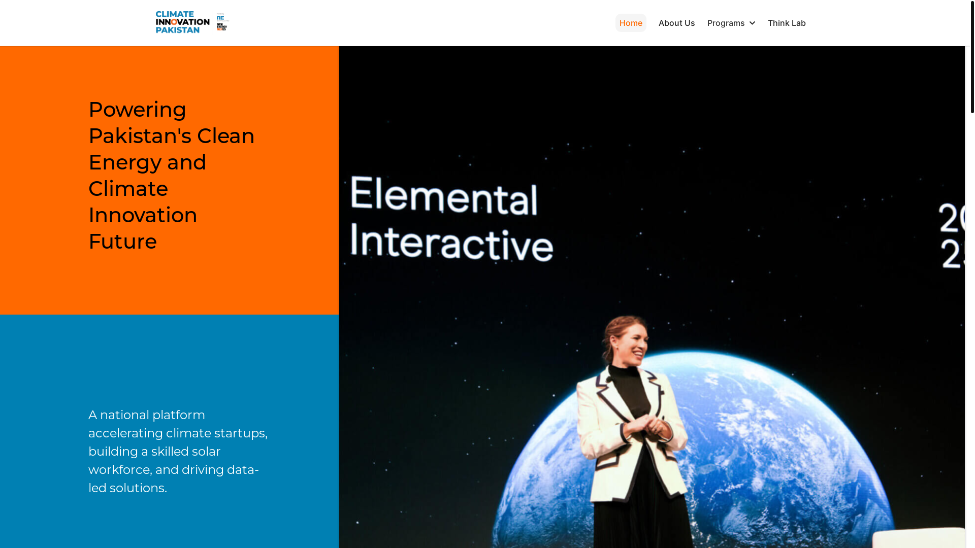 website screenshot of https://climateinnovate.pk/