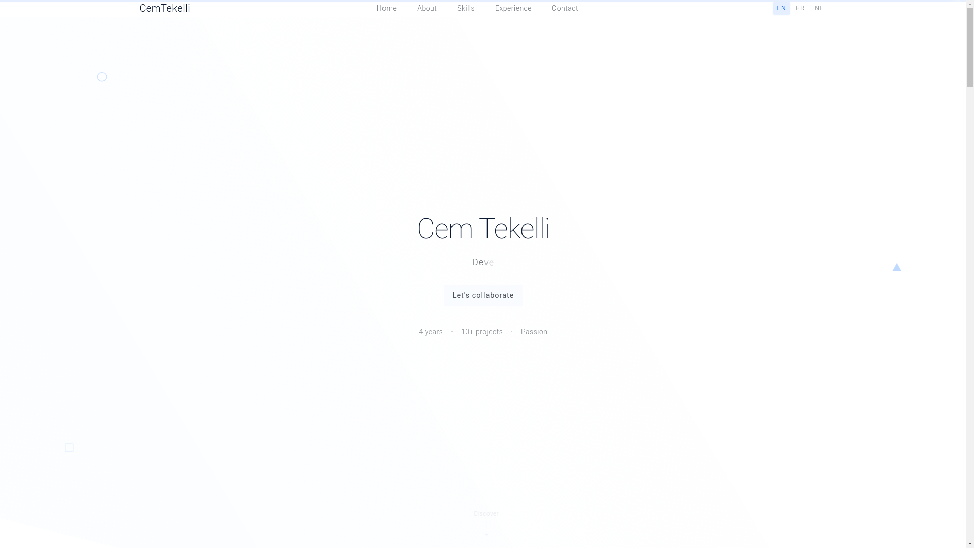 website screenshot of https://cemtekelli.dev/