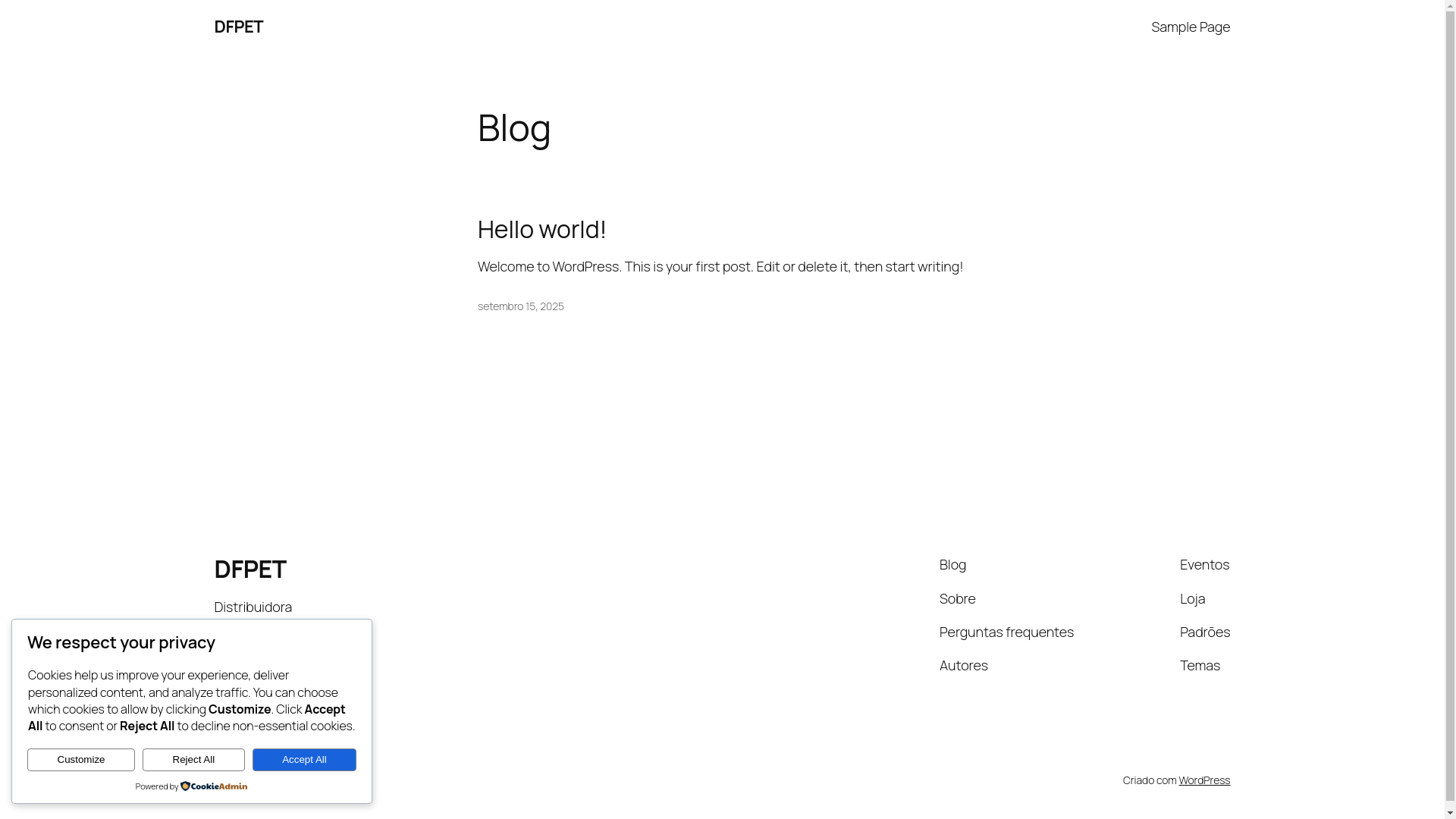 website screenshot of https://dfpetdistribuidora.com.br/