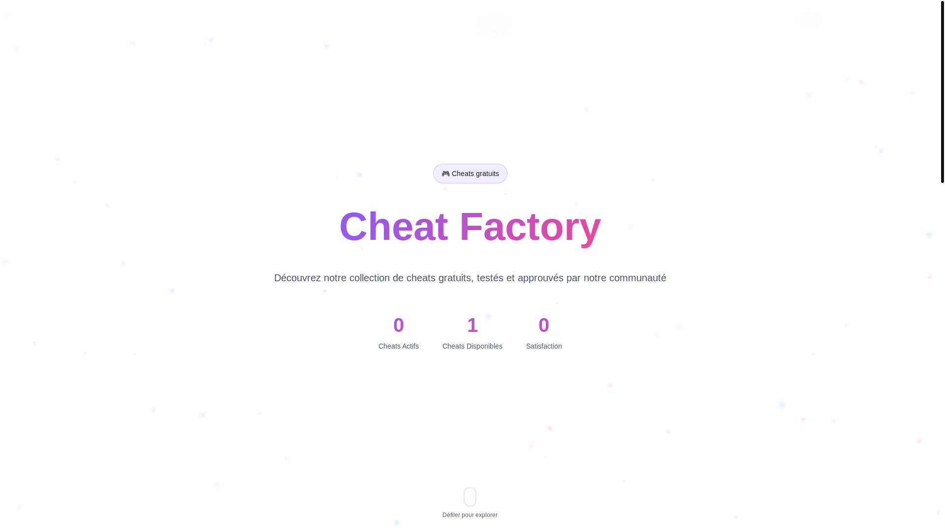 website screenshot of https://cheatfactory.win/