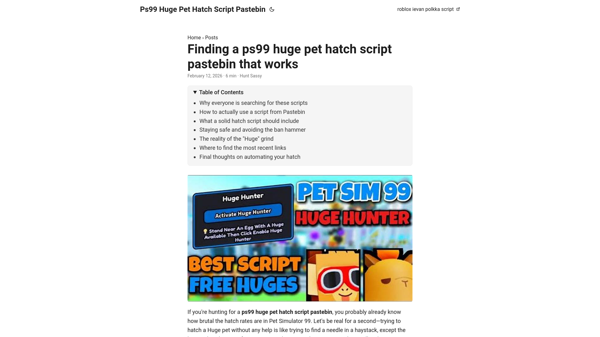 website screenshot of https://ps99-huge-pet-hatch-script-pastebin.pages.dev/