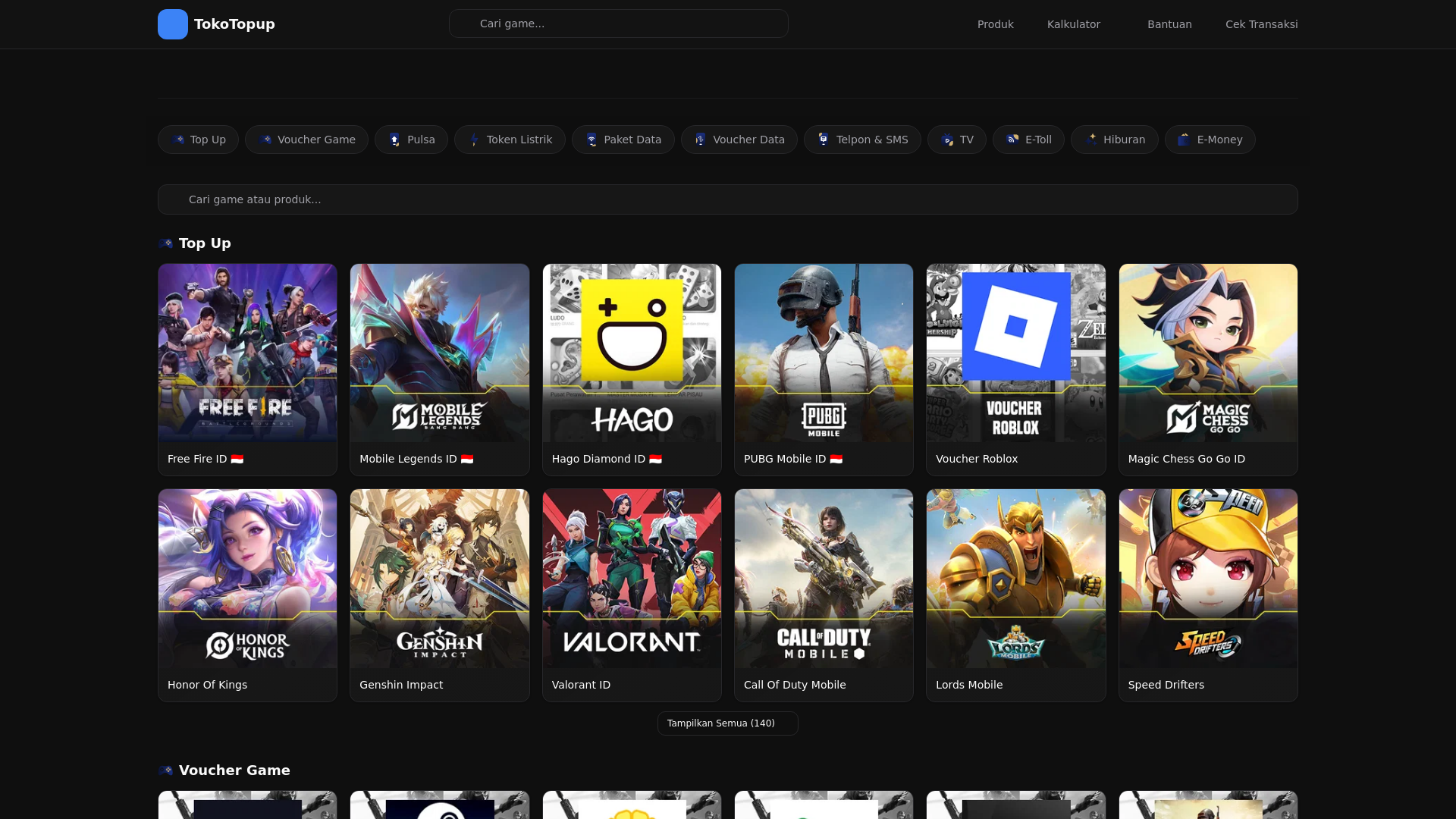 website screenshot of https://inoetopup.my.id