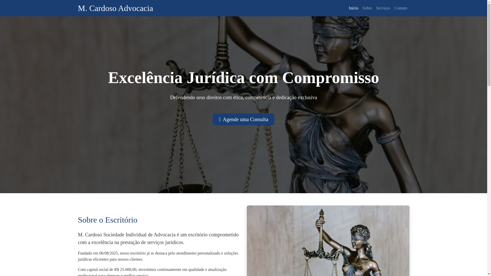 website screenshot of https://escritoriomcardoso.store/