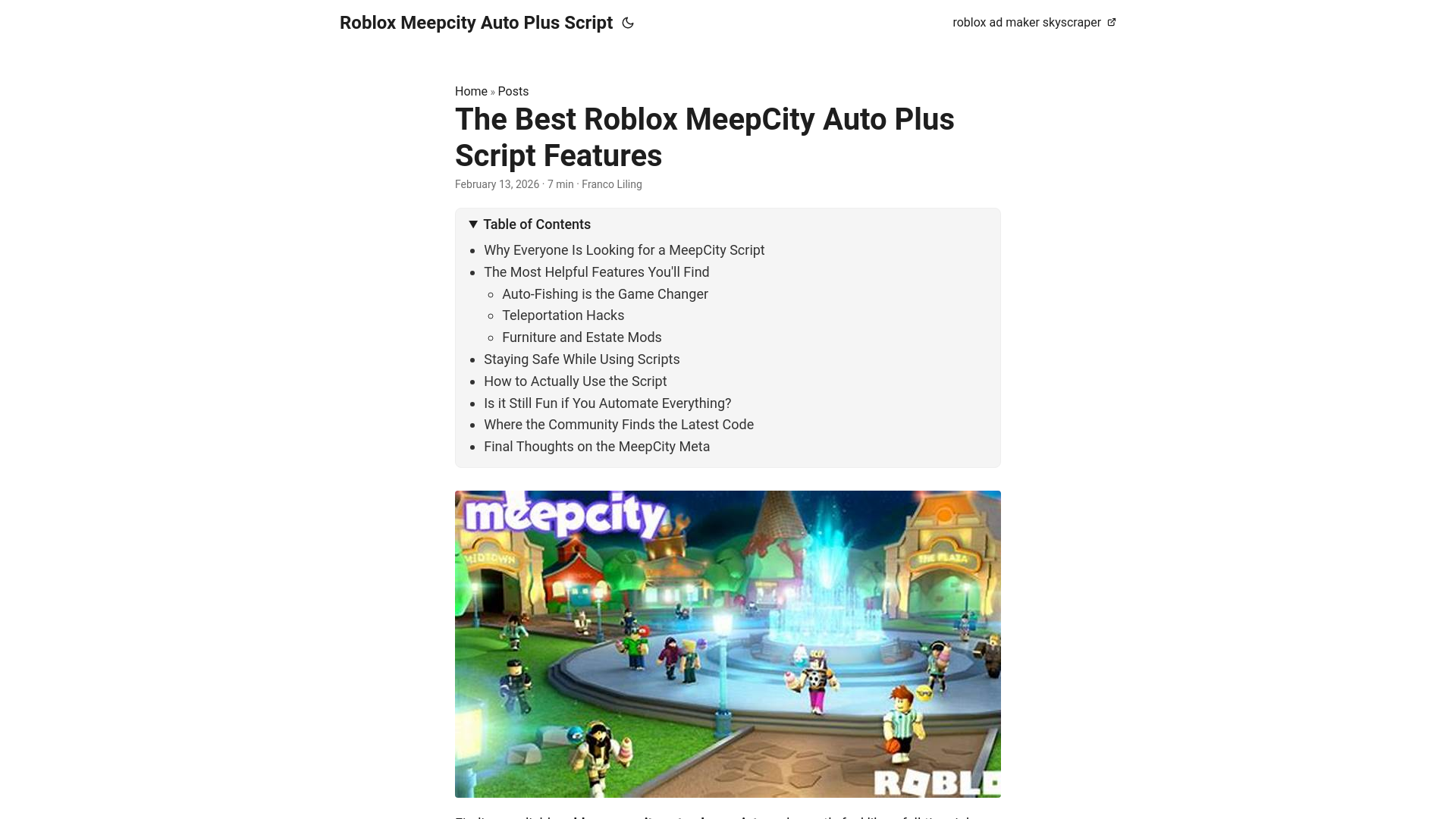 website screenshot of https://roblox-meepcity-auto-plus-script.pages.dev/