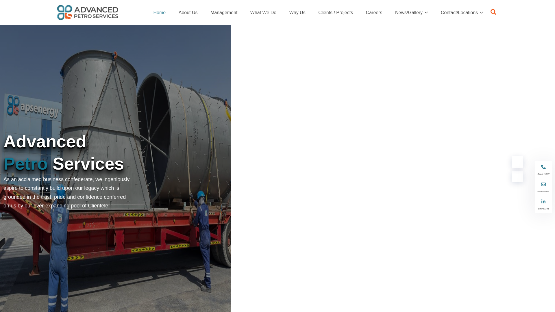 website screenshot of https://advanced-petro.com/