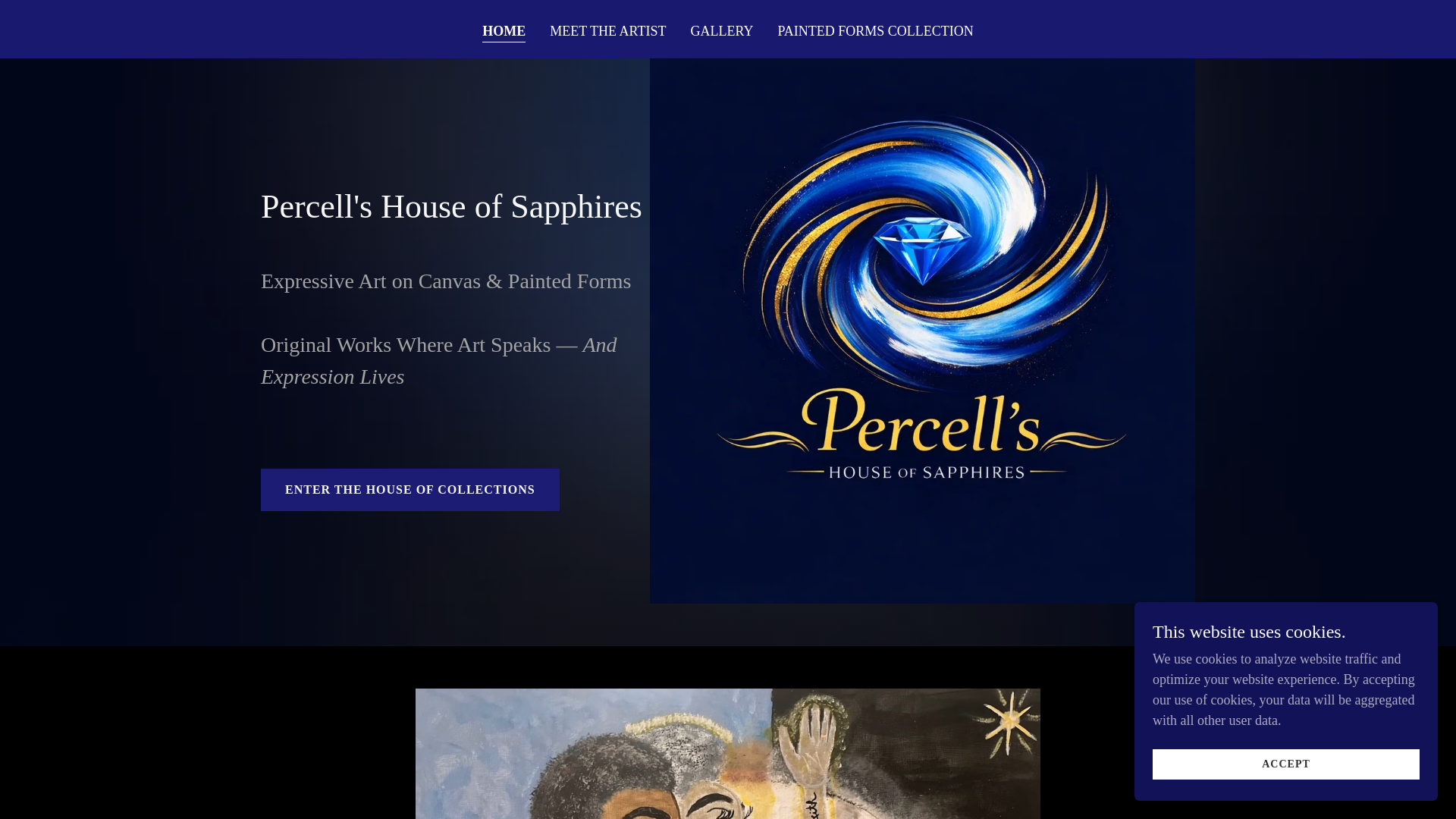 website screenshot of https://percellshouseofsapphires.com/