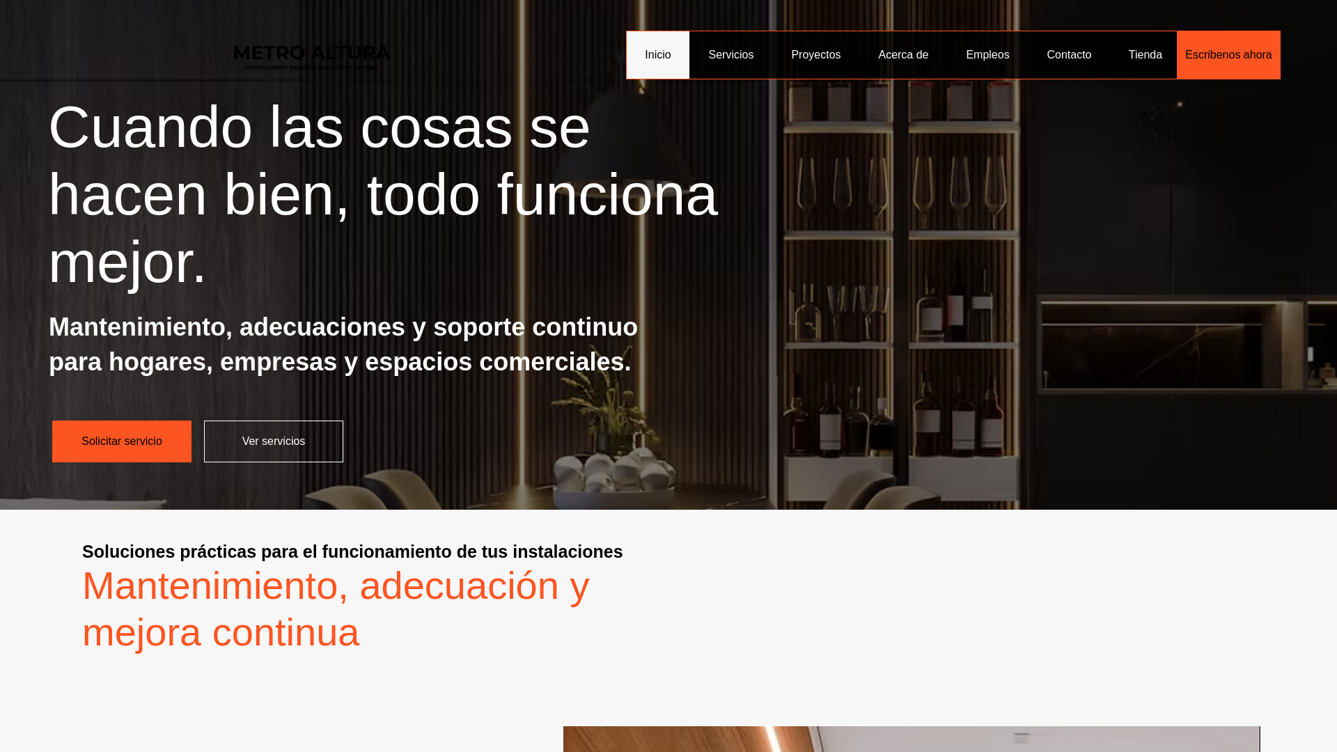 website screenshot of https://metroaltura.com/