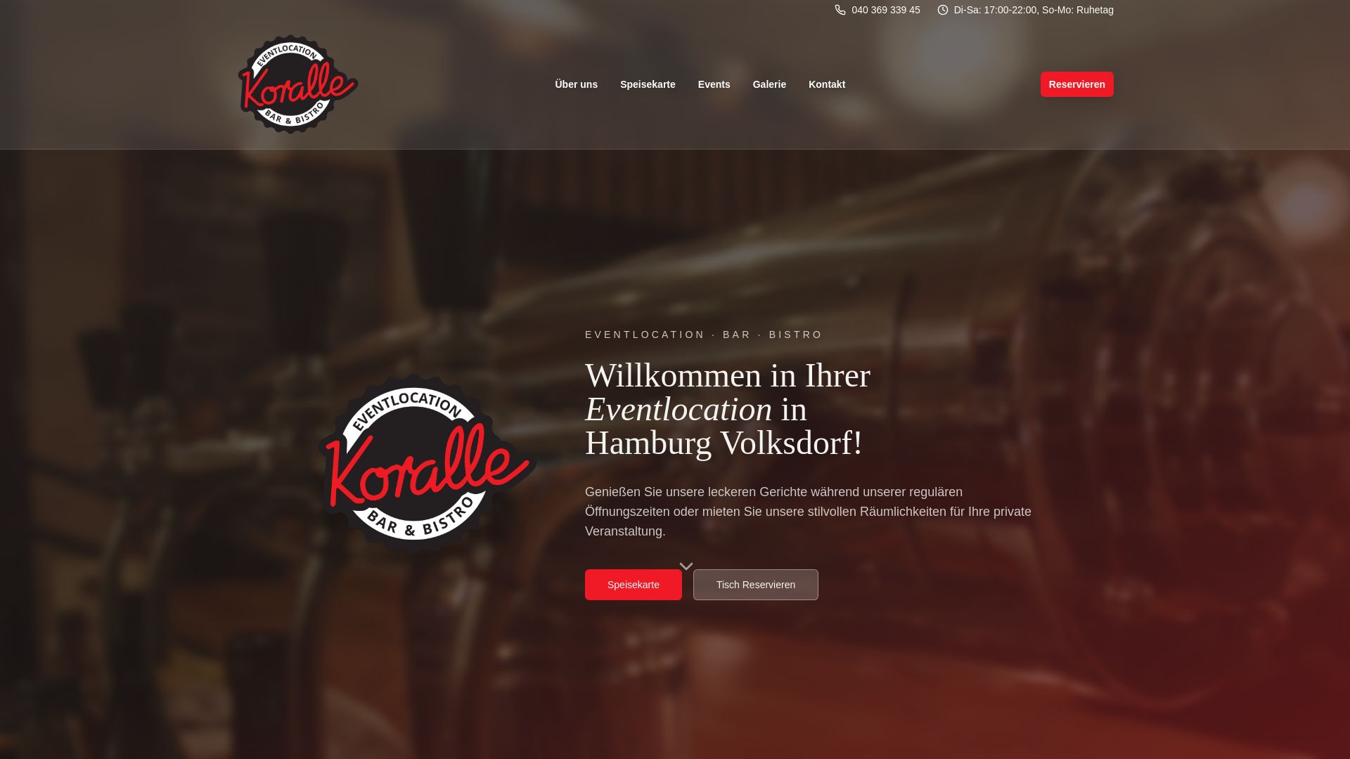website screenshot of https://koralle-bar-bistro.pages.dev/