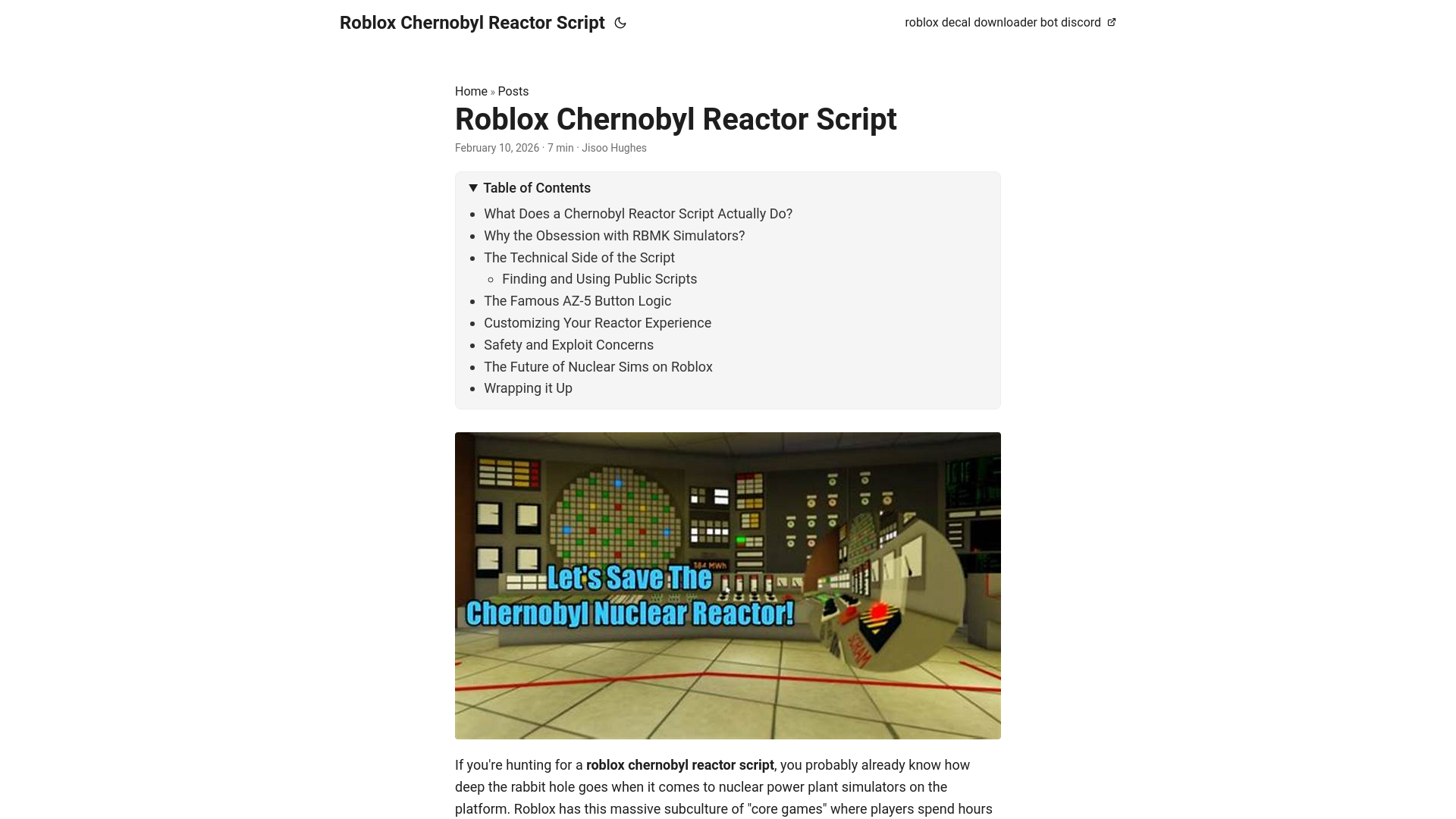 website screenshot of https://robloxchernobylreactorscript.pages.dev/