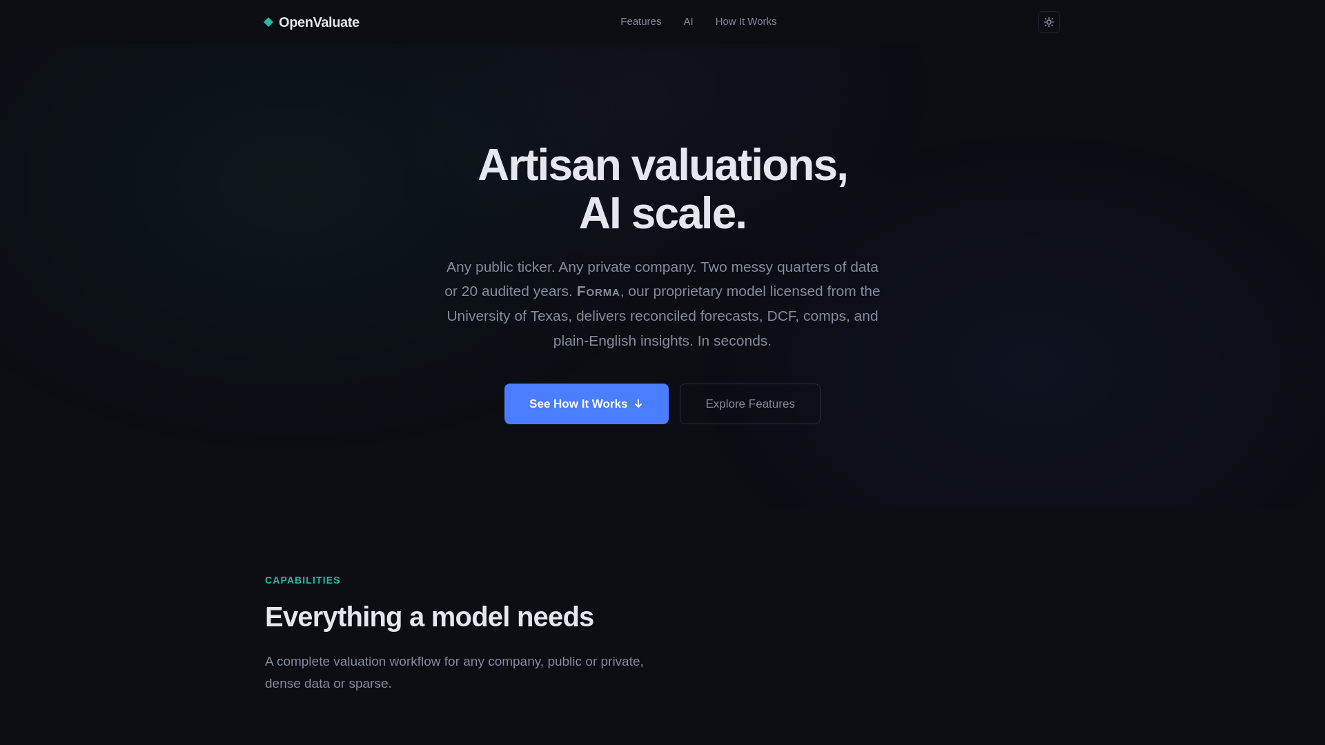 website screenshot of https://openvaluate.pages.dev/
