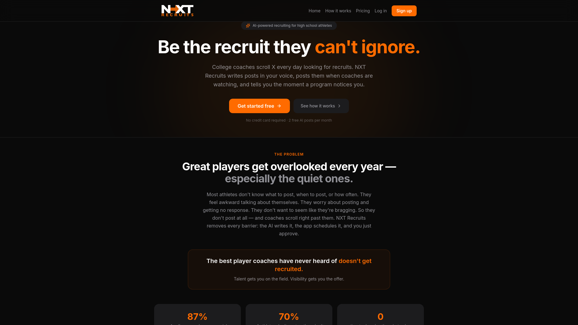 website screenshot of https://nxtrecruits.com