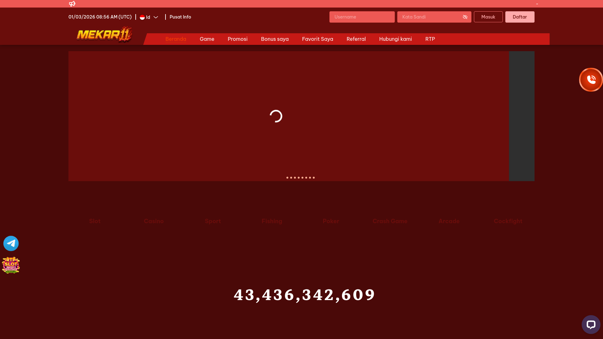 website screenshot of https://mekar11resmi-site.pages.dev/