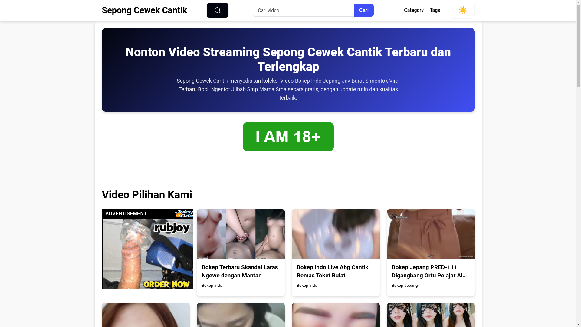 website screenshot of https://sepongcewekcantik.pages.dev/