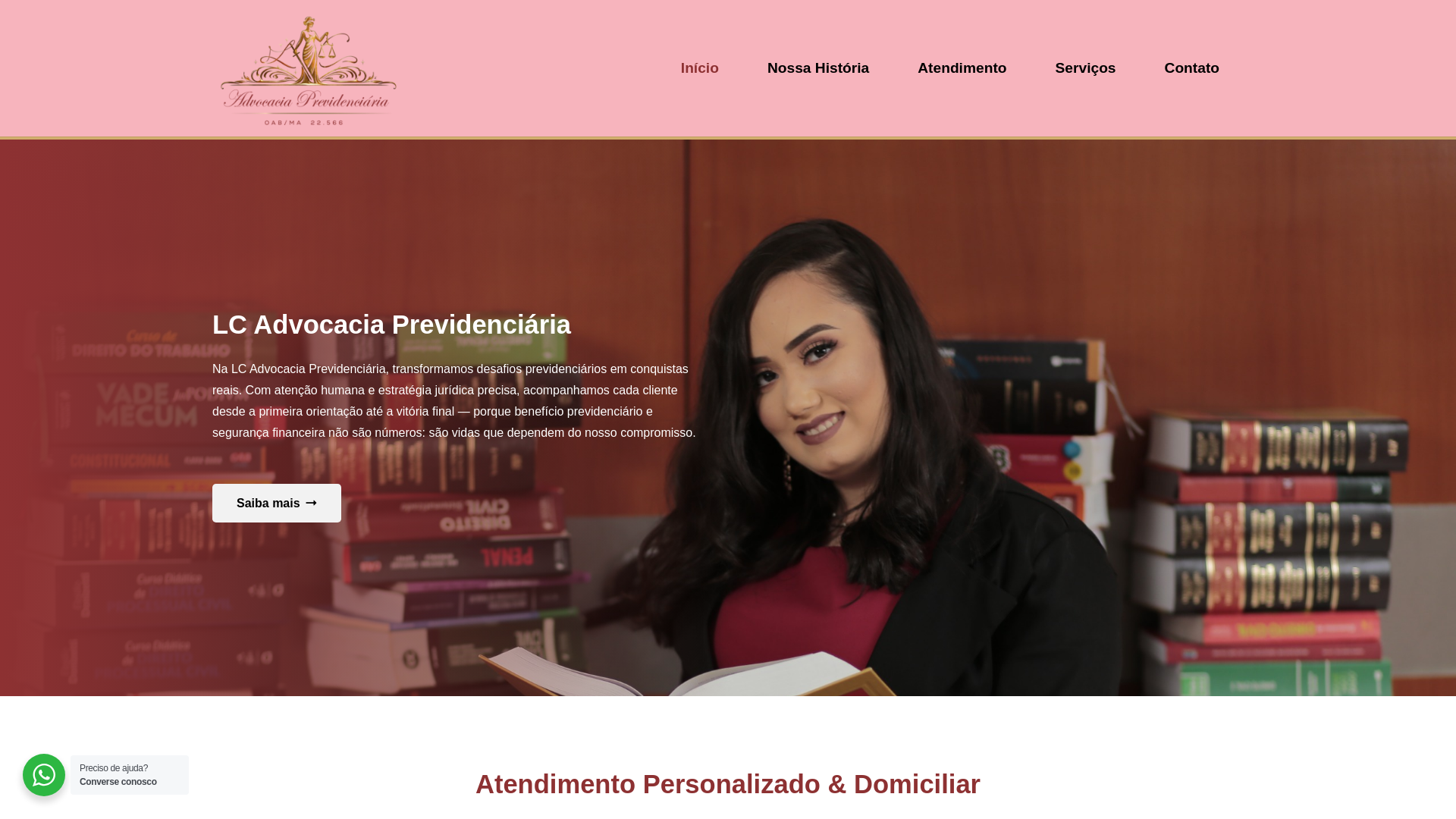 website screenshot of https://lcadvocaciaprevidenciaria.com.br/