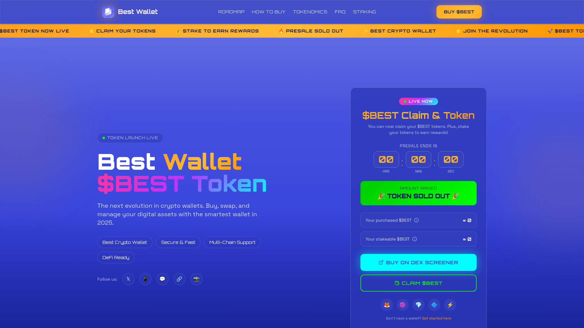 website screenshot of https://bestlivetoken.com/