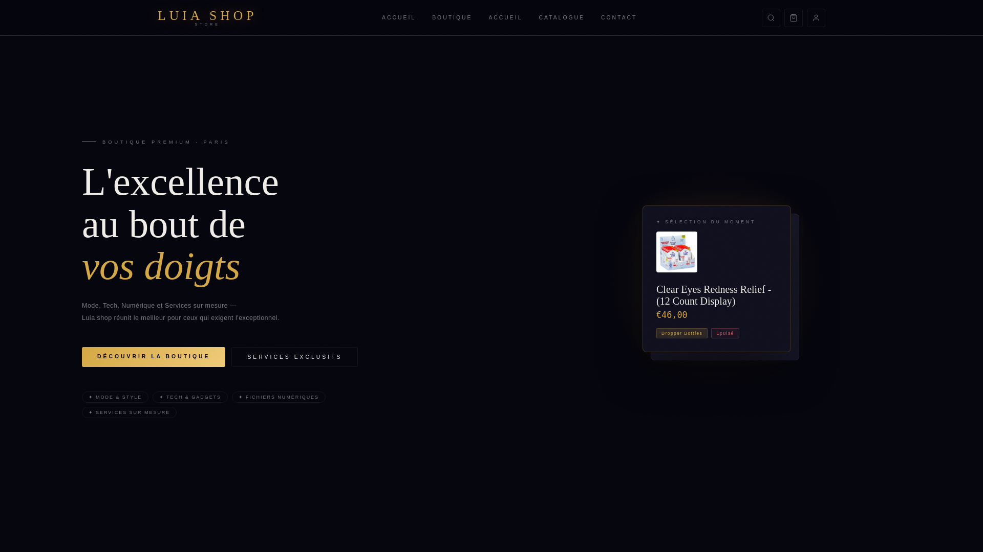 website screenshot of https://luiashop.fr/