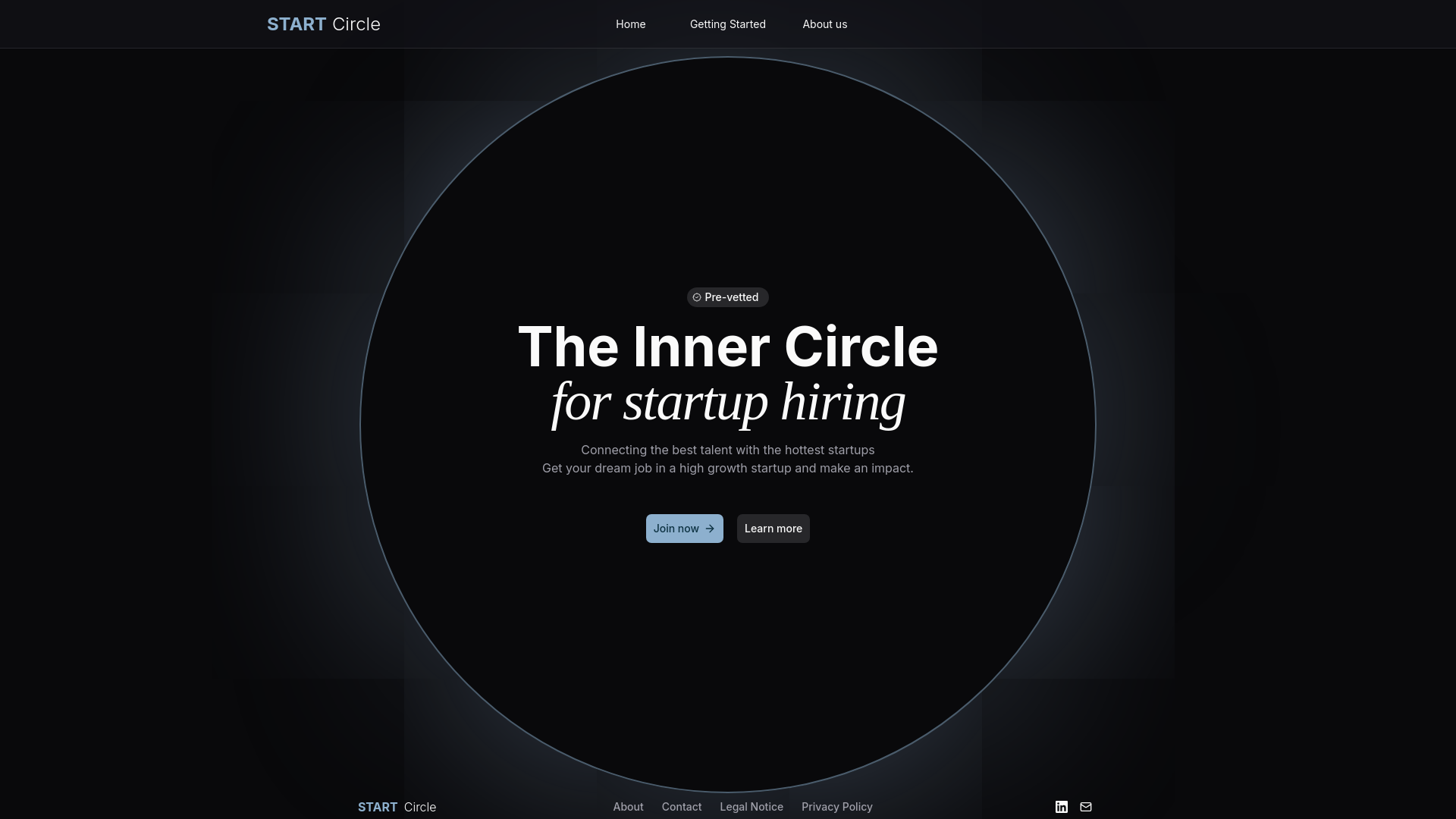 website screenshot of https://startcircle.org/