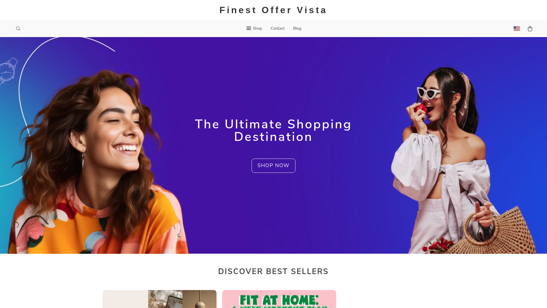 website screenshot of https://finestoffervista.shop/