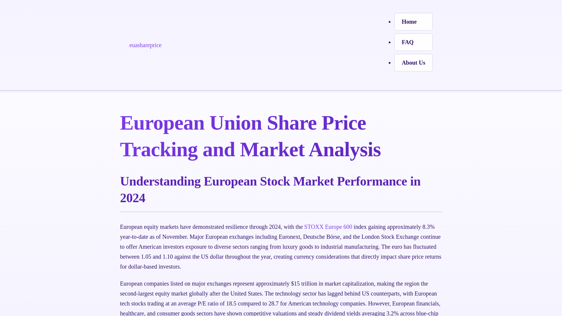 website screenshot of https://euashareprice-xyz.pages.dev/