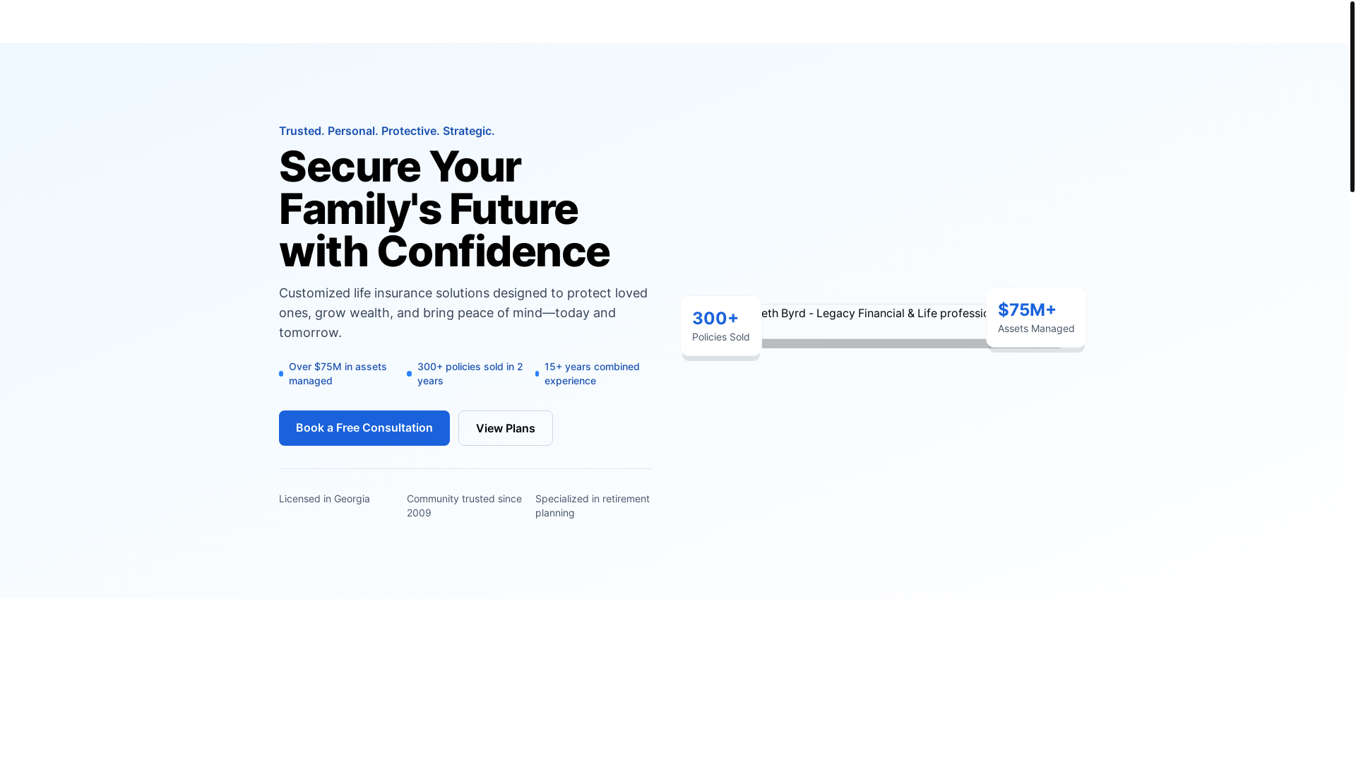 website screenshot of https://legacyfinancial.app/