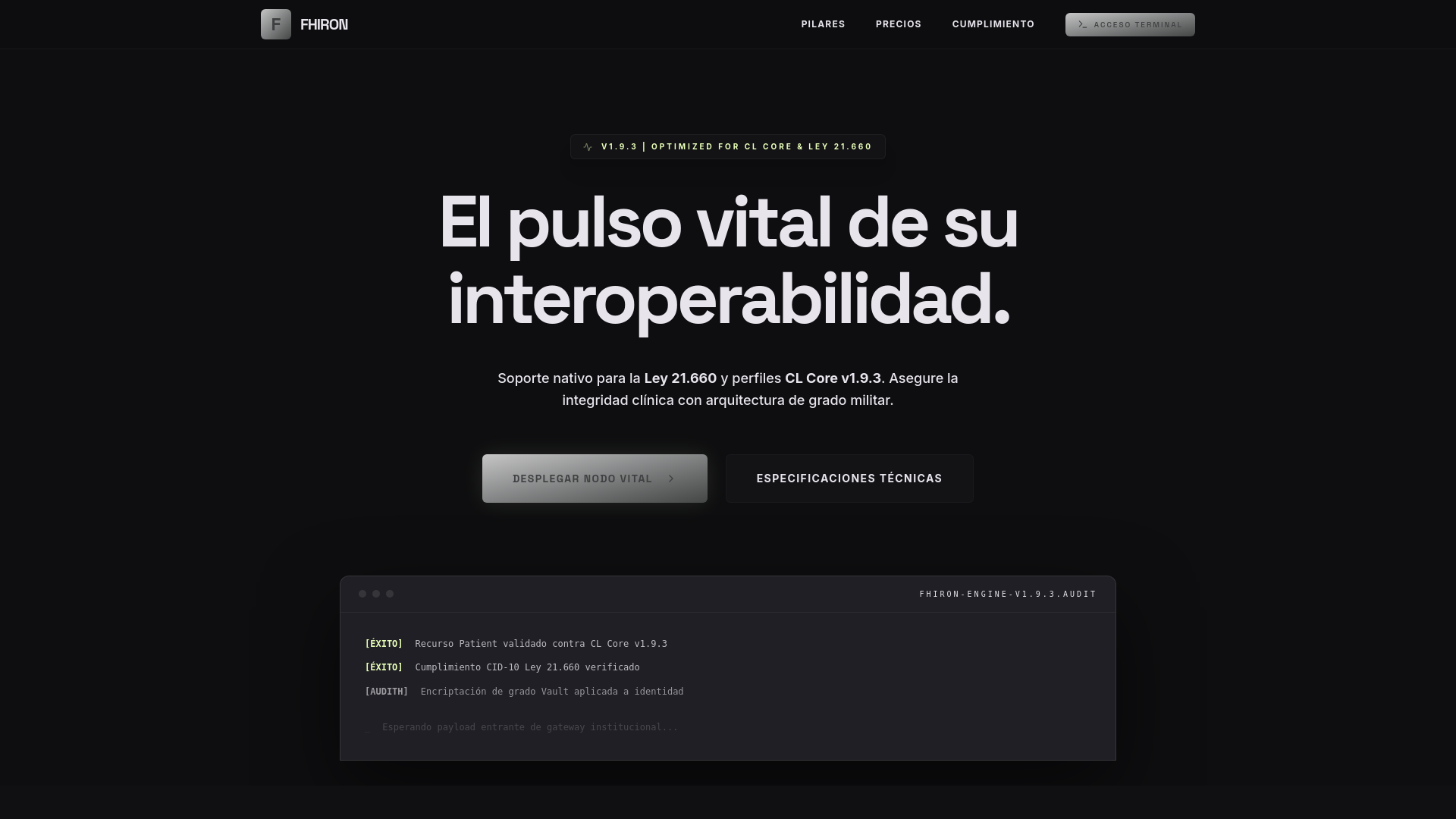 website screenshot of https://fhironstack.com/