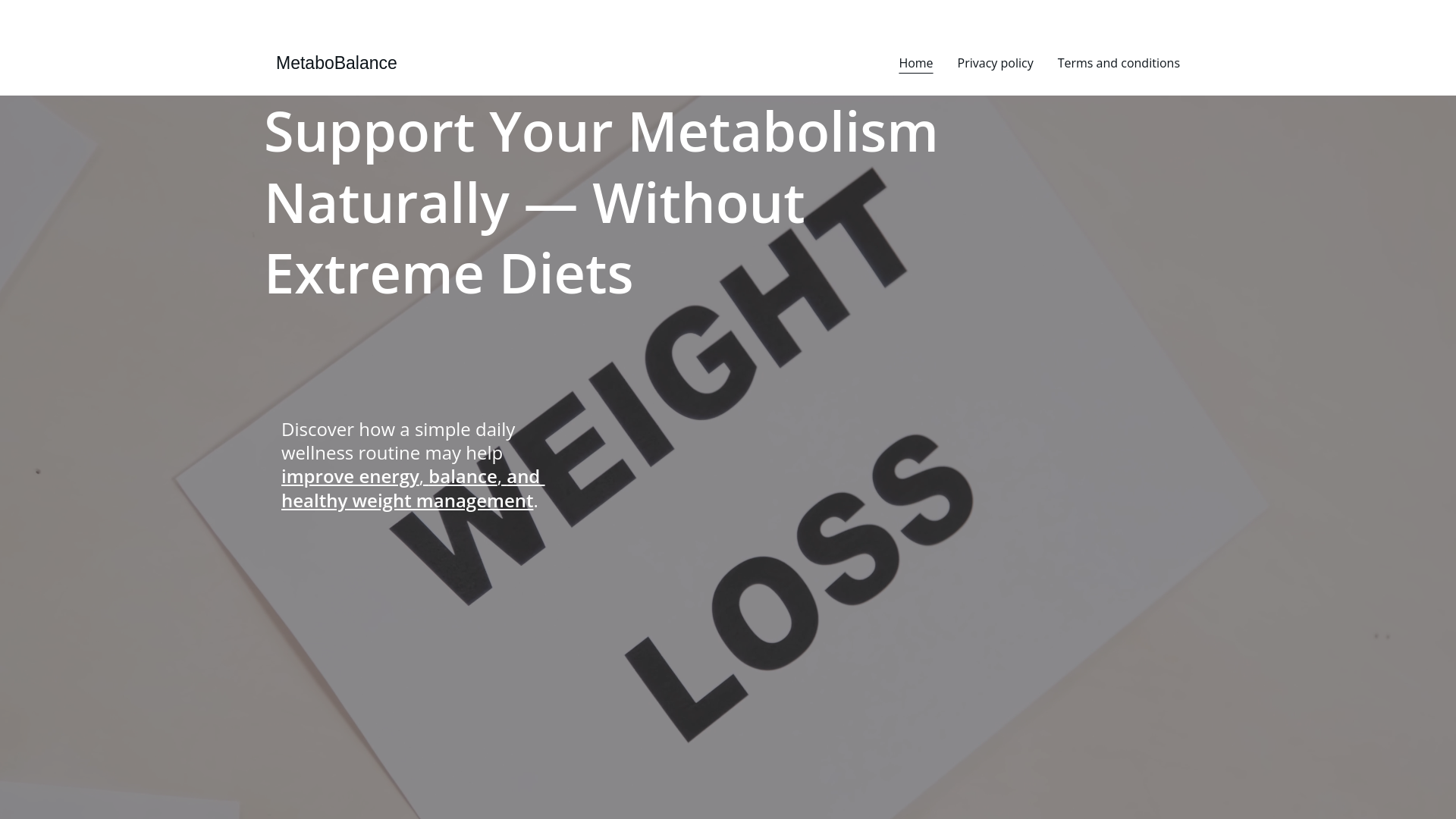 website screenshot of https://metabobalance.site/