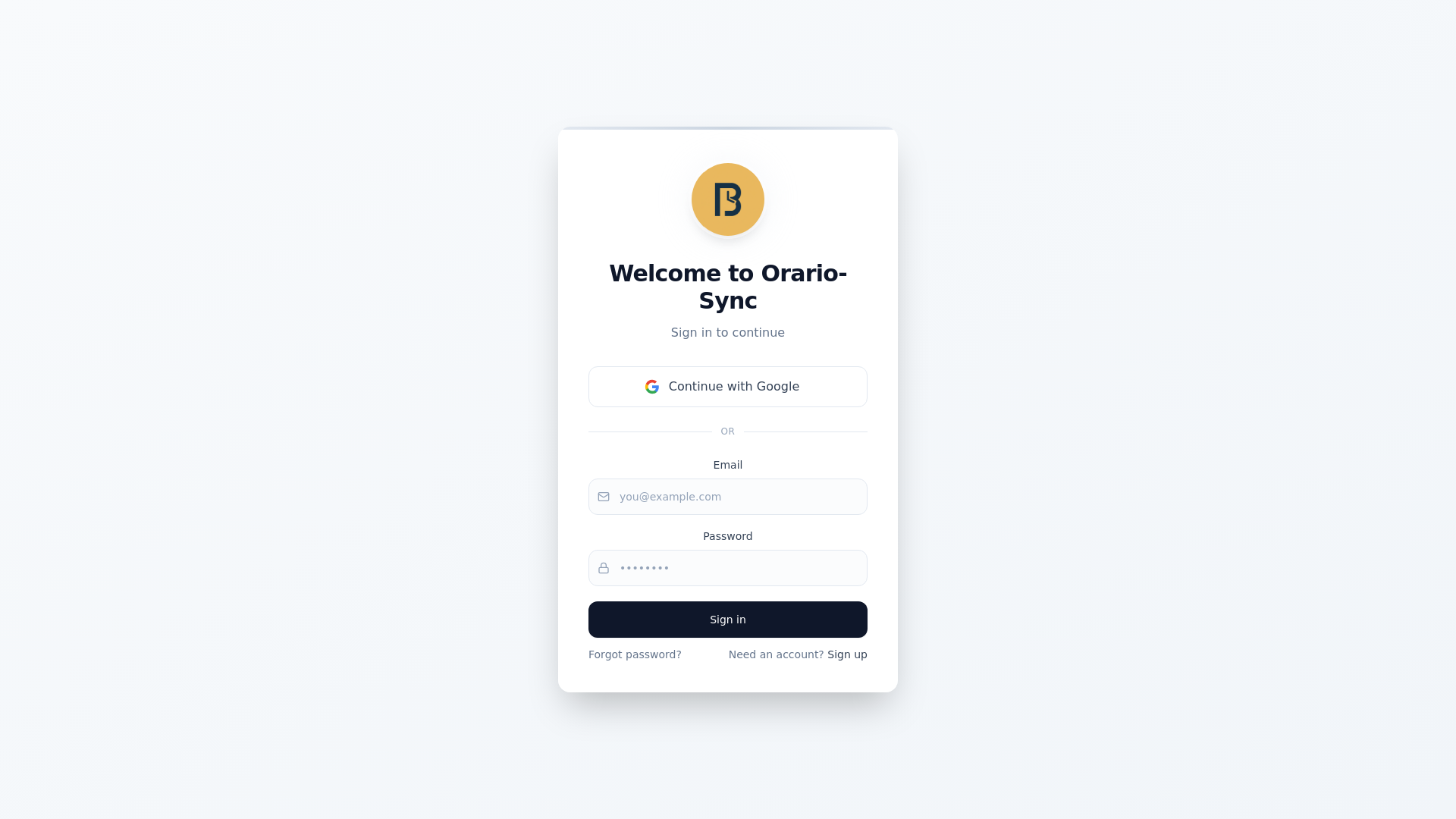 website screenshot of https://orario-professori-sync.com