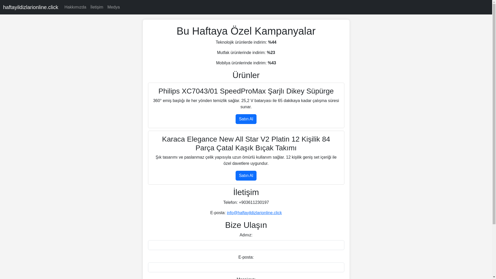 website screenshot of https://haftayildizlarionline.click/