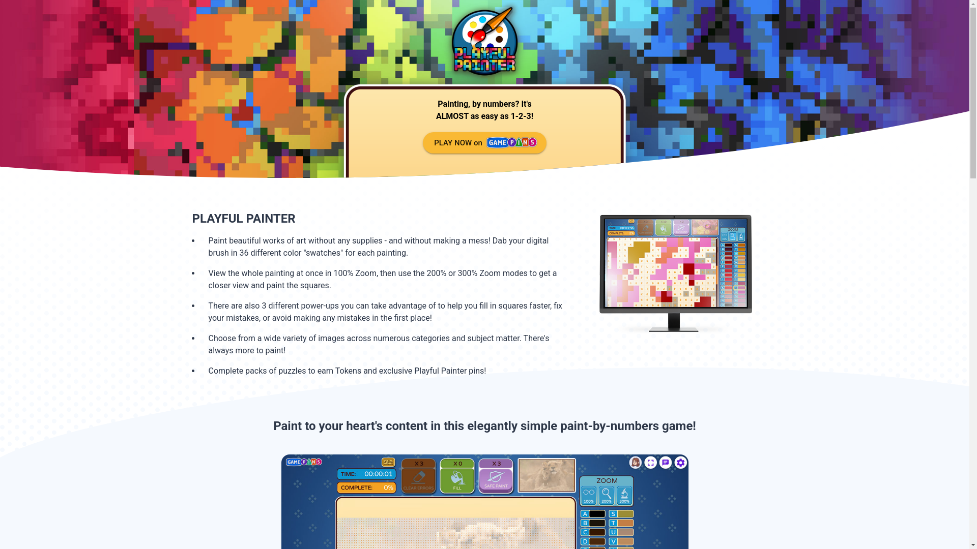 website screenshot of https://playfullpainter.com/