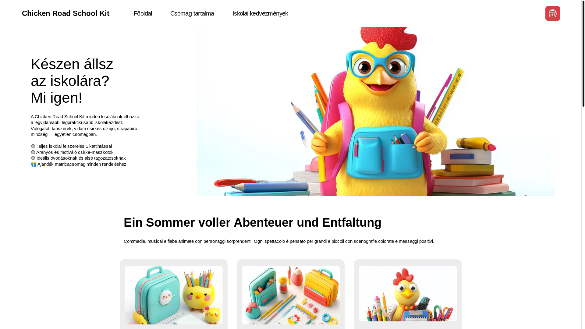 website screenshot of https://chickenroadschoolkit.net/