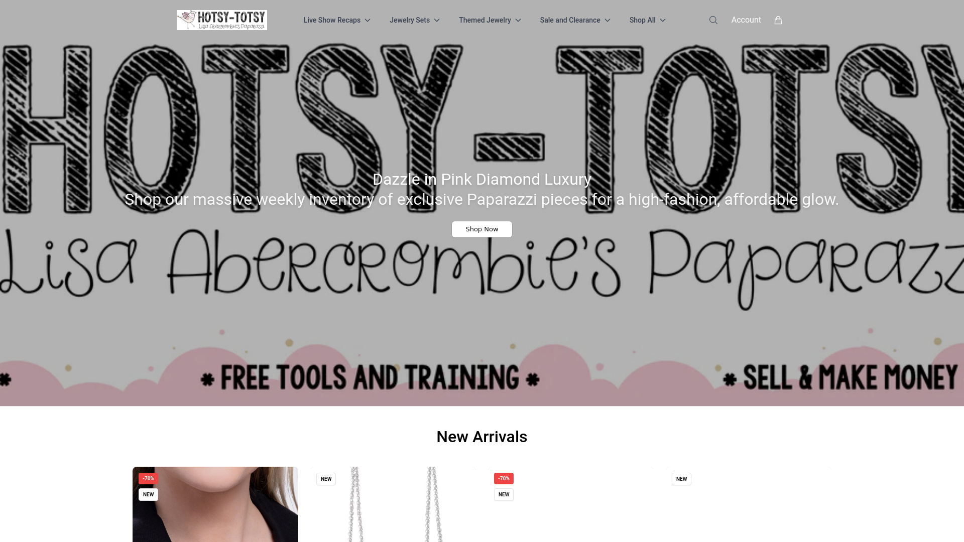 website screenshot of https://thehotsytotsy.shop