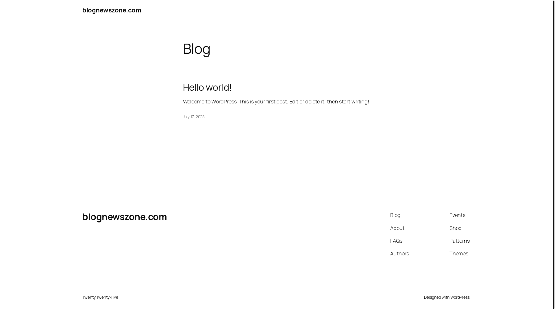 website screenshot of https://blognewszone.com/