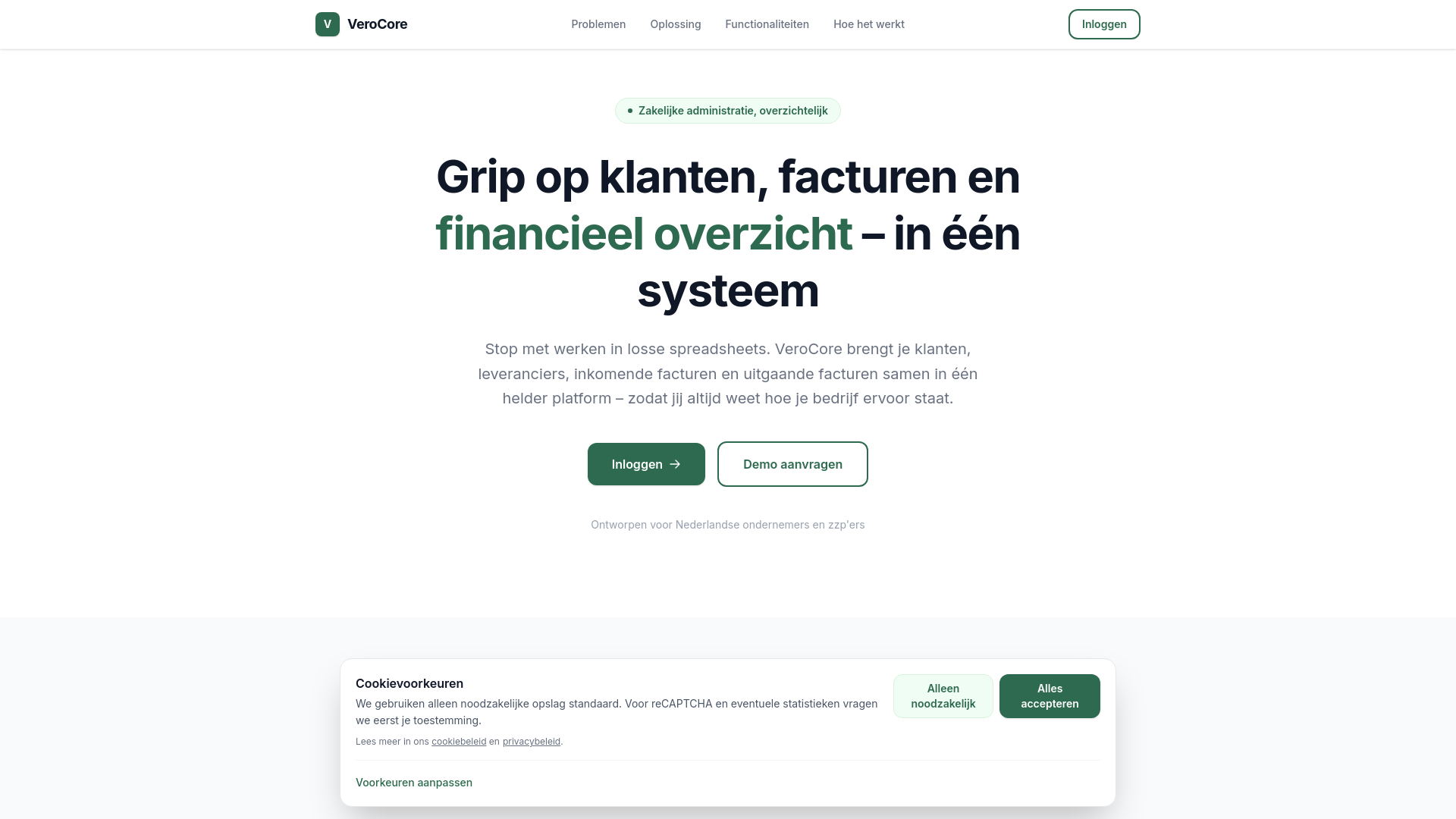 website screenshot of https://mijnverocore.nl/