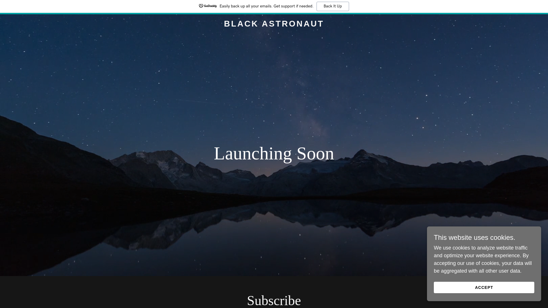 website screenshot of https://blackastronaut.music/