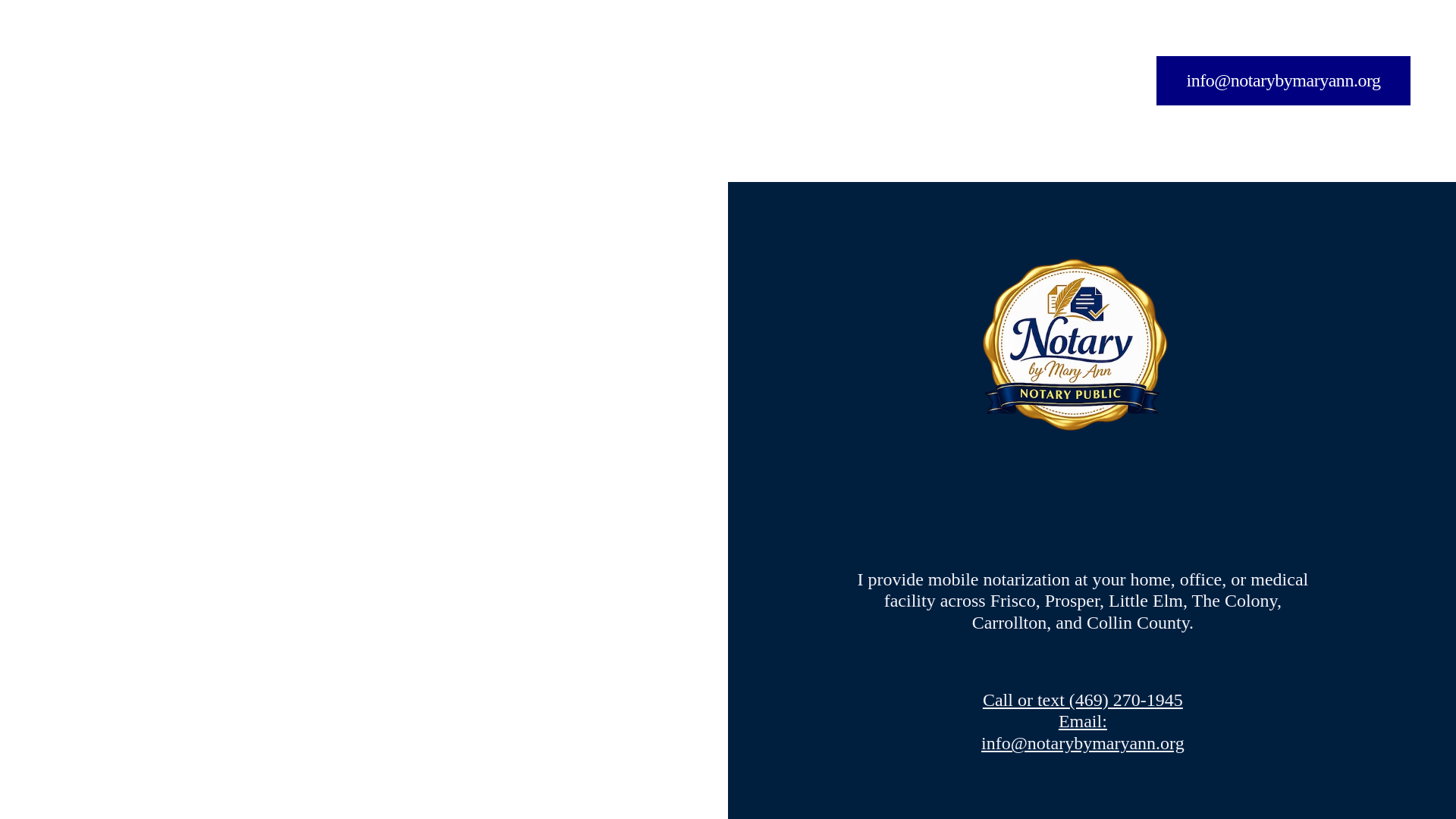 website screenshot of https://notarybymaryann.net/