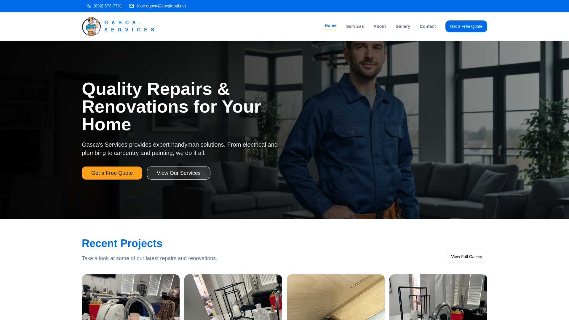 website screenshot of https://gascaservices.org/