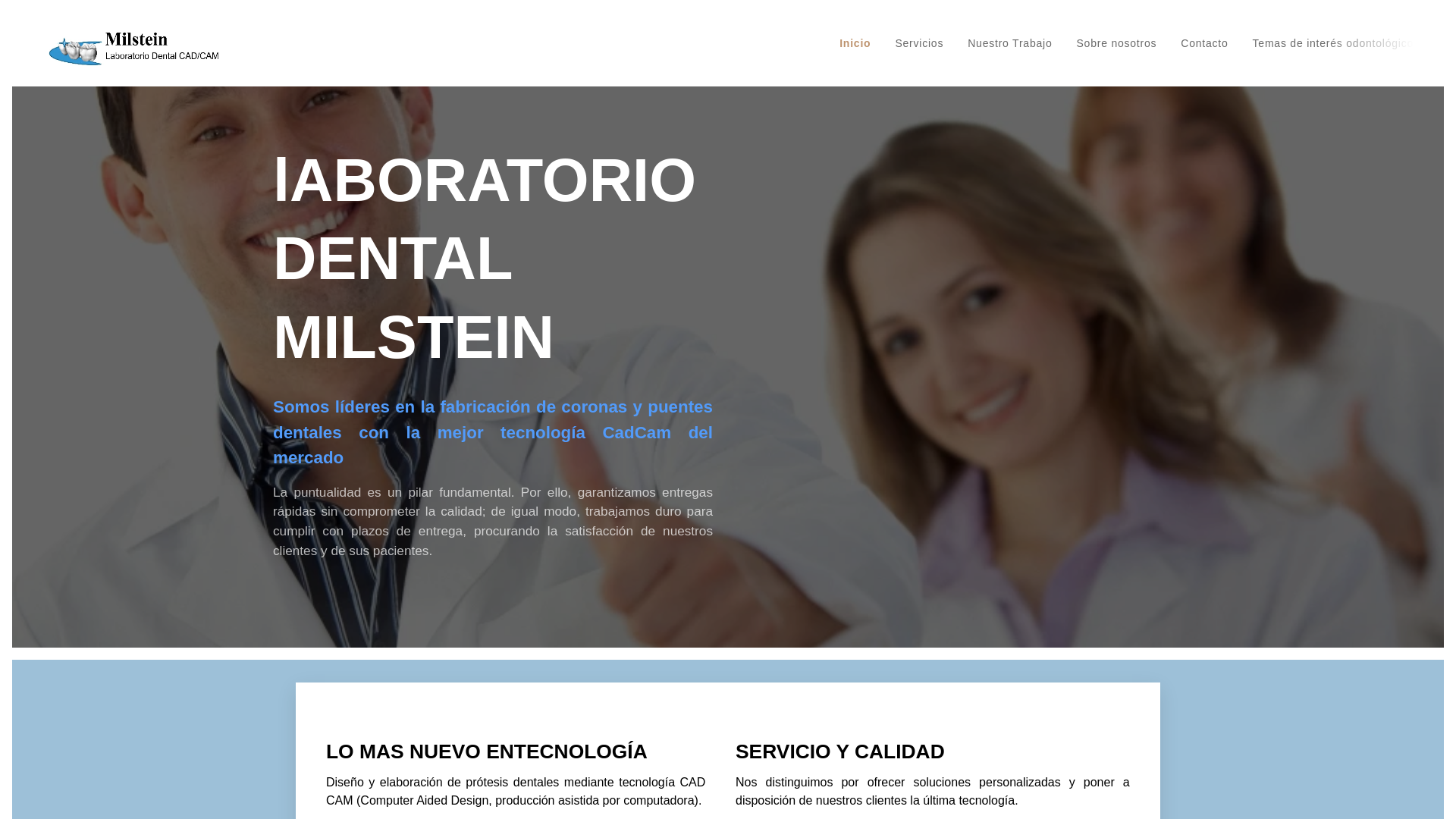 website screenshot of https://laboratoriodentalmonclova-milstein.com.mx