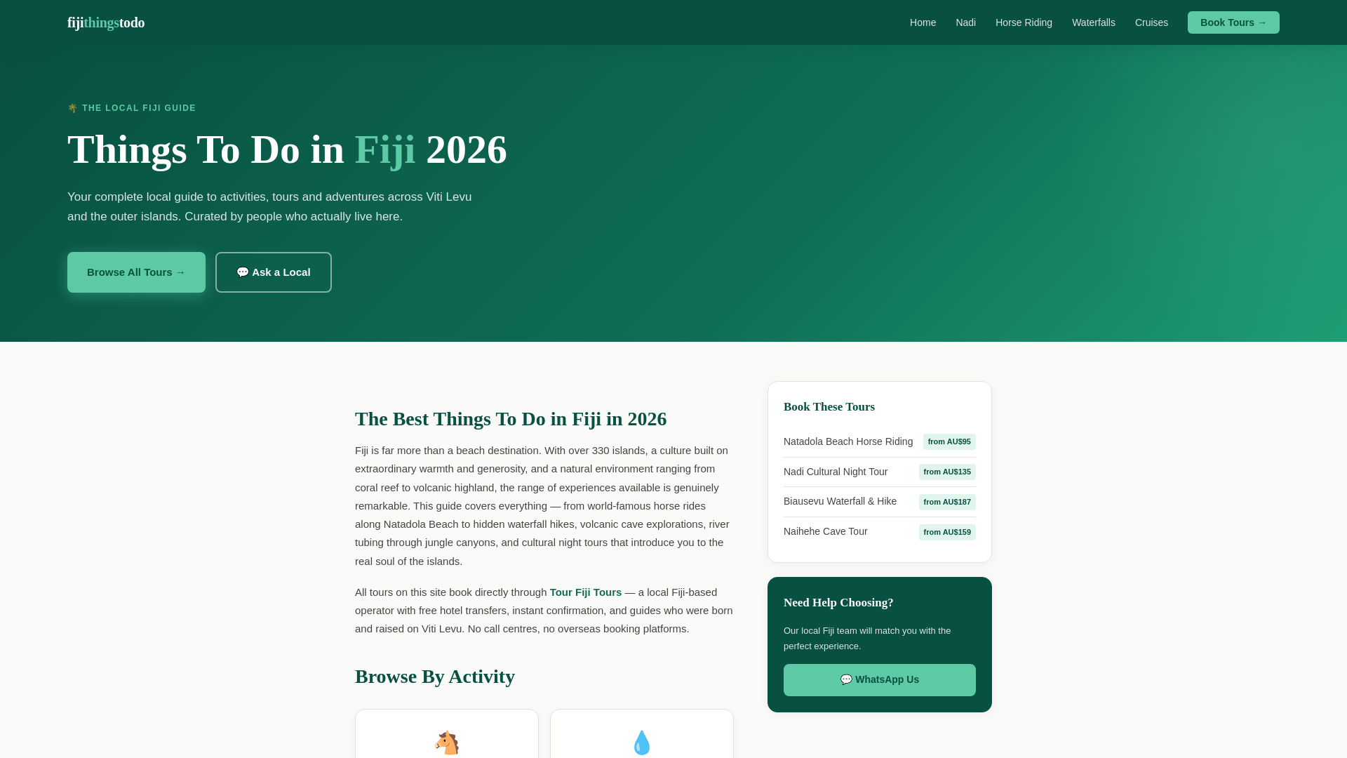 website screenshot of https://fijithingstodo.com
