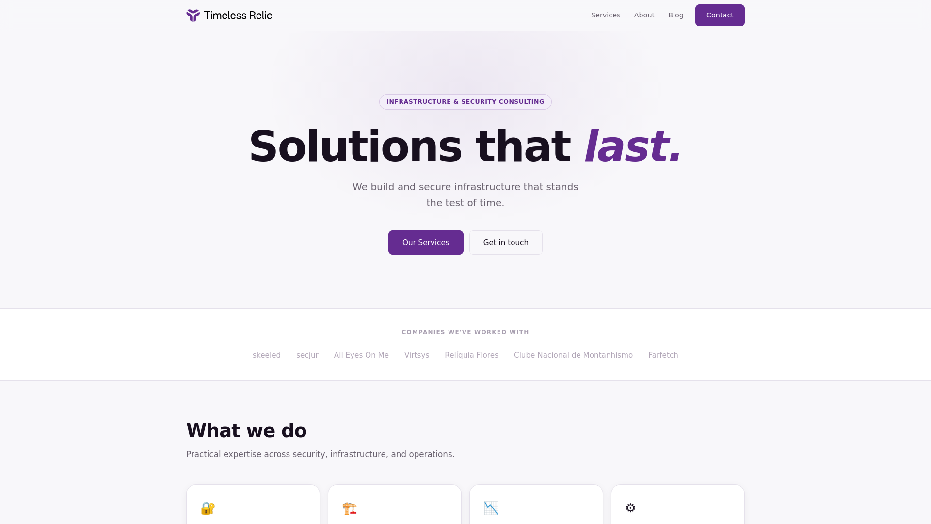 website screenshot of https://timelessrelic-com.pages.dev/