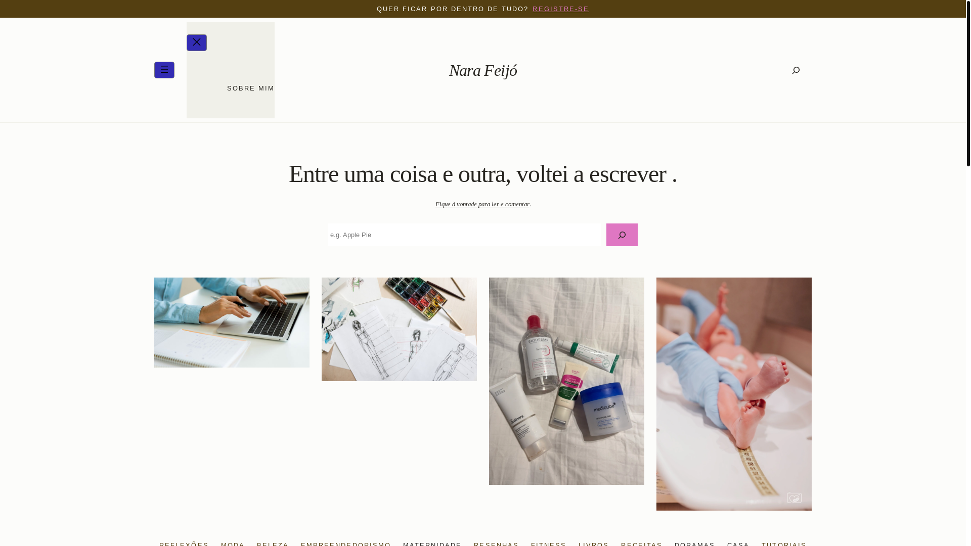 website screenshot of https://narafeijo.com.br/