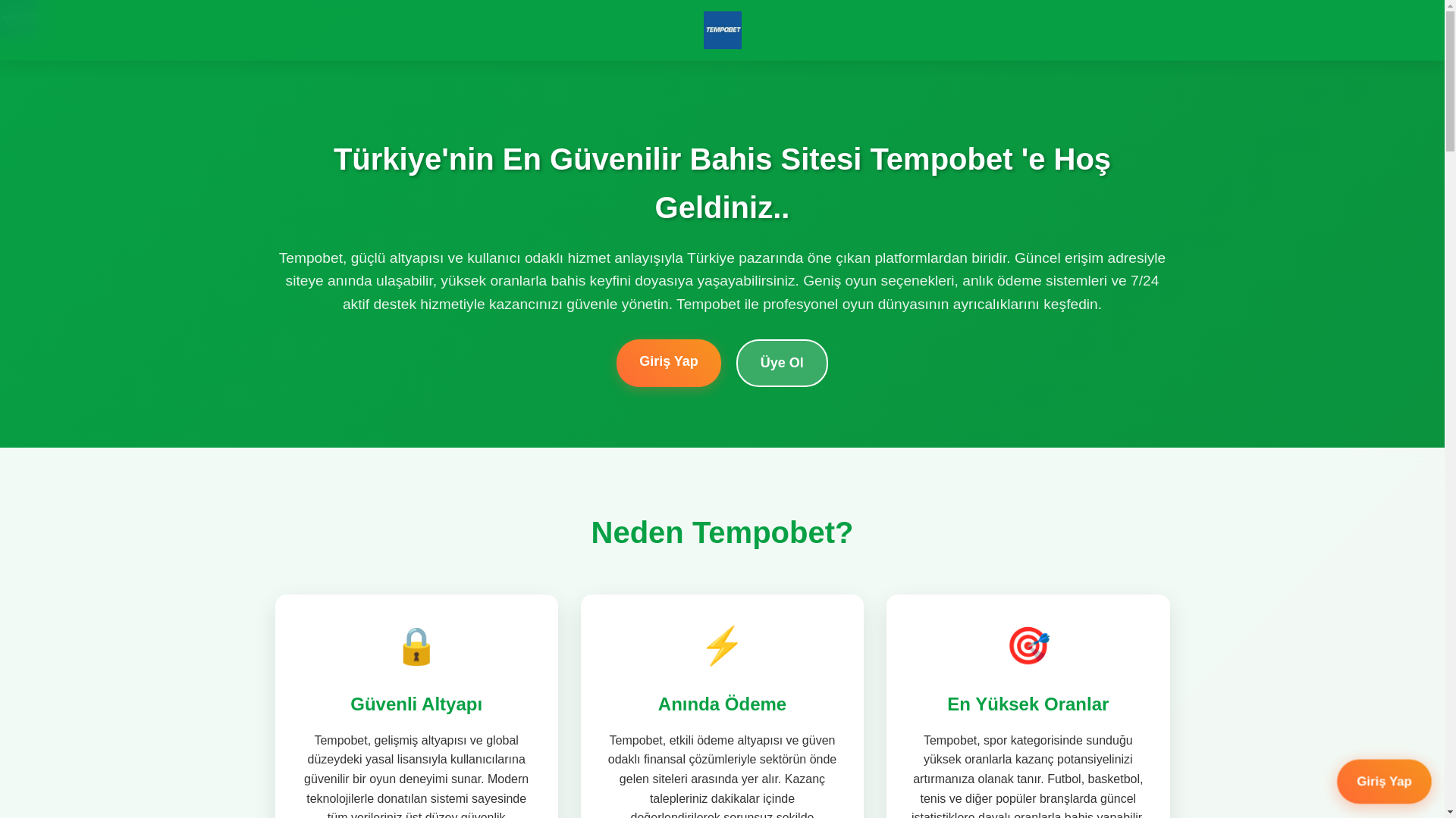website screenshot of https://tempobeetcasino.com/