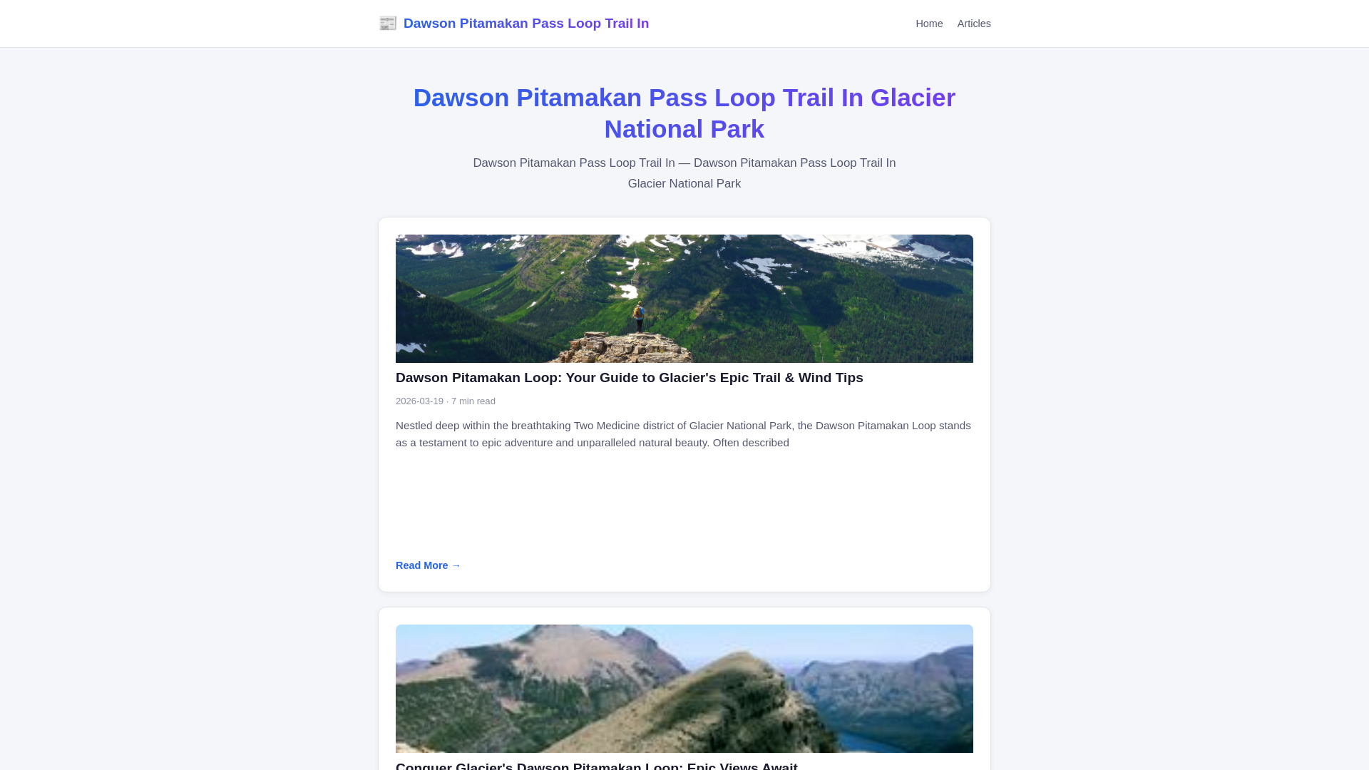 website screenshot of https://dawson-pitamakan-pass-loop-trail-in-glacier-national-park.pages.dev/