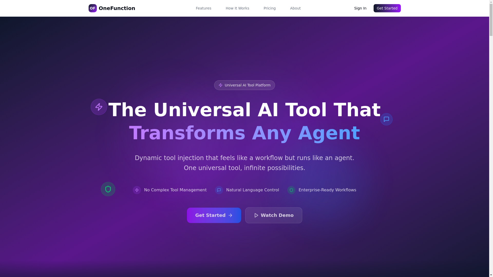 website screenshot of https://onefunction-site.pages.dev/