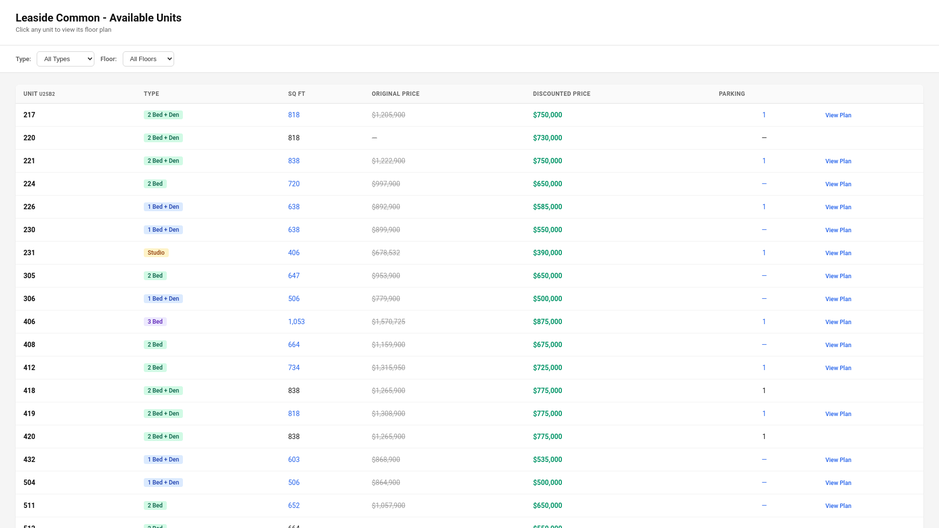 website screenshot of https://leaside-units.pages.dev/